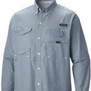 Columbia Men's Super Bonehead Classic Long Sleeve Shirt Blue Denim Large NWT